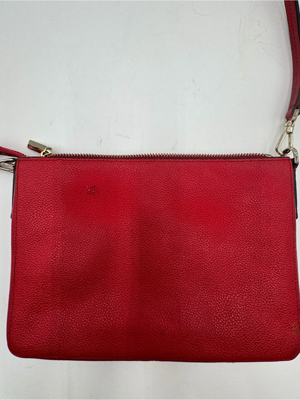 Kate Spade New York Red Pebbled Leather Crossbody Shoulder Bag Purse Dust Bag